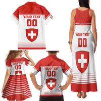Custom Switzerland Hockey Family Matching Tank Maxi Dress and Hawaiian Shirt Come On La Nati