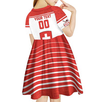 Custom Switzerland Hockey Kid Short Sleeve Dress Come On La Nati