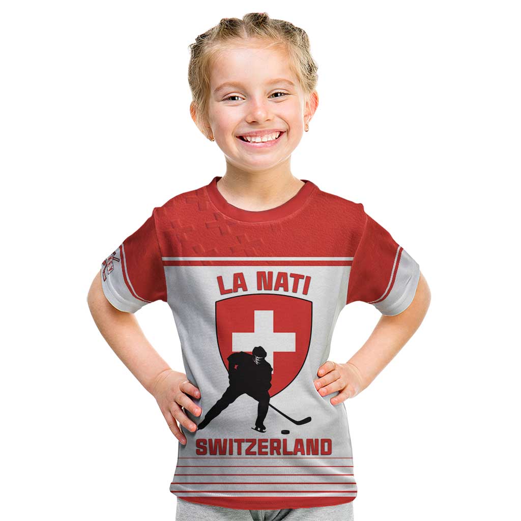 Custom Switzerland Hockey Kid T Shirt Come On La Nati