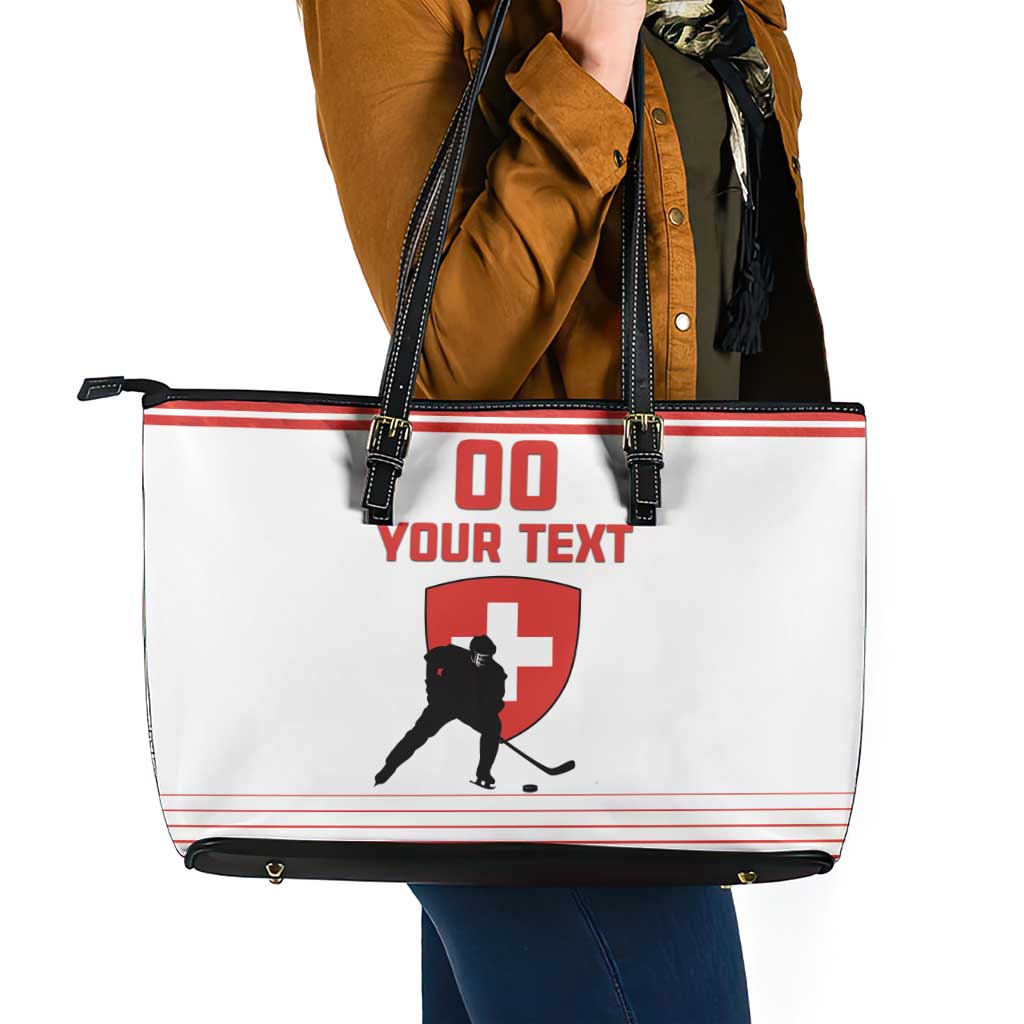 Custom Switzerland Hockey Leather Tote Bag Come On La Nati