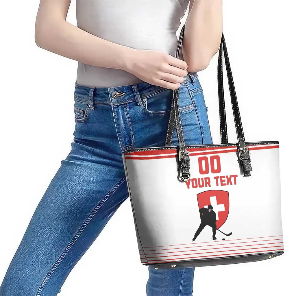 Custom Switzerland Hockey Leather Tote Bag Come On La Nati