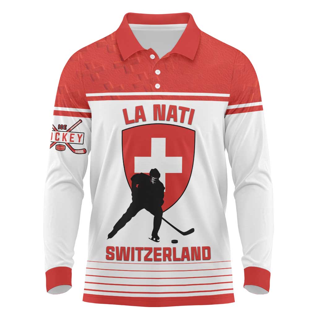 Custom Switzerland Hockey Long Sleeve Polo Shirt Come On La Nati