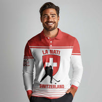 Custom Switzerland Hockey Long Sleeve Polo Shirt Come On La Nati