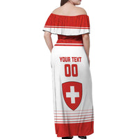 Custom Switzerland Hockey Off Shoulder Maxi Dress Come On La Nati