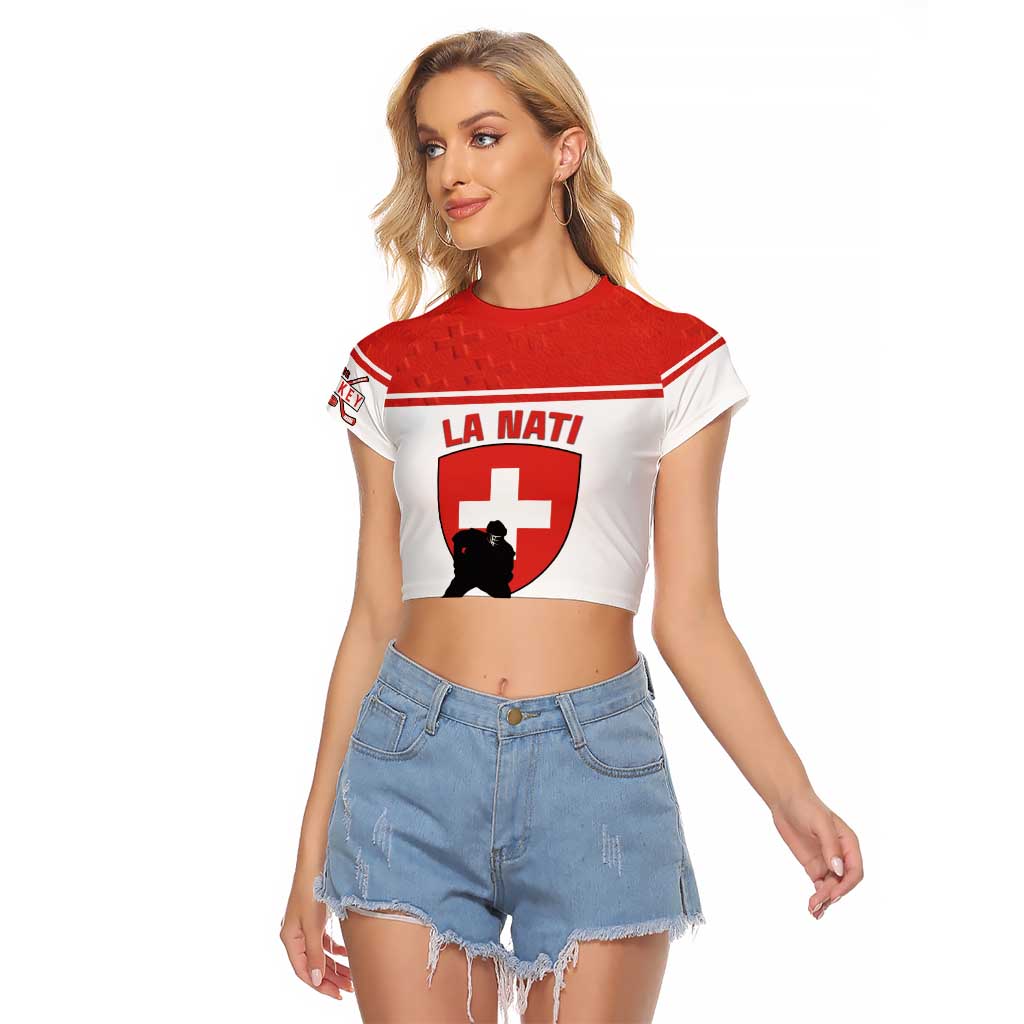 Custom Switzerland Hockey Raglan Cropped T Shirt Come On La Nati