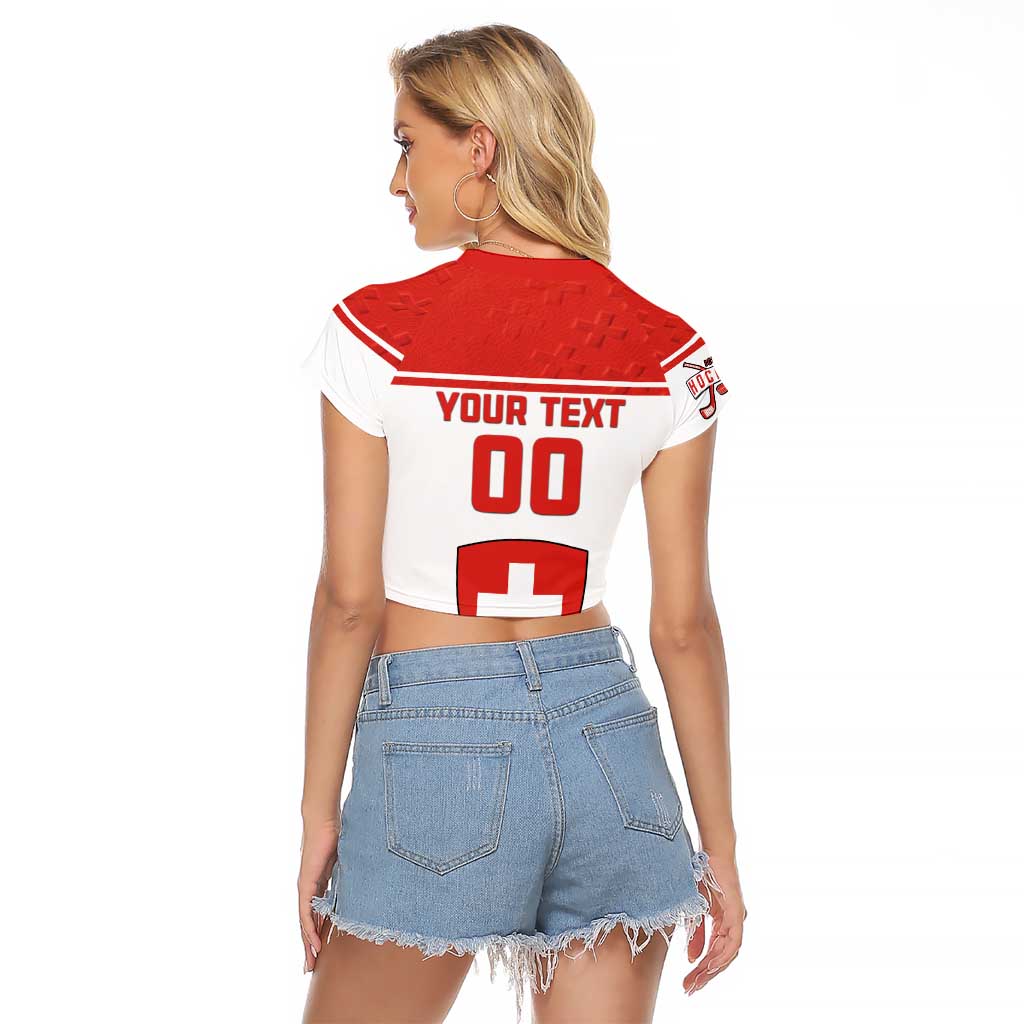Custom Switzerland Hockey Raglan Cropped T Shirt Come On La Nati