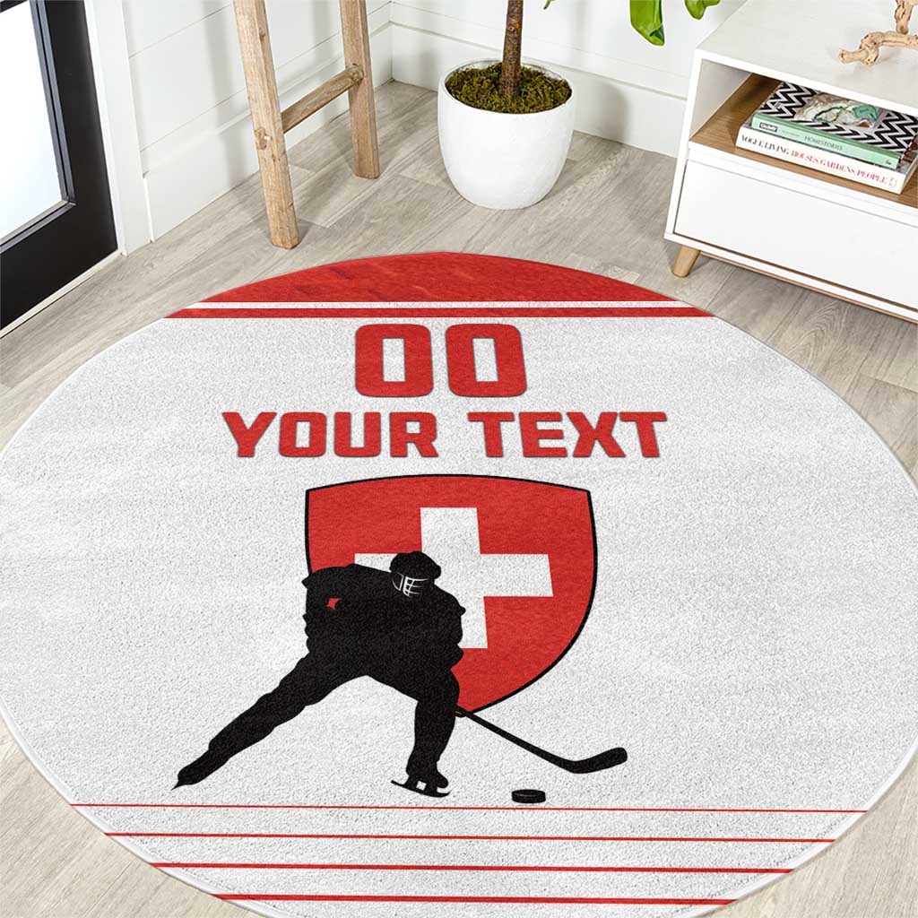 Custom Switzerland Hockey Round Carpet Come On La Nati