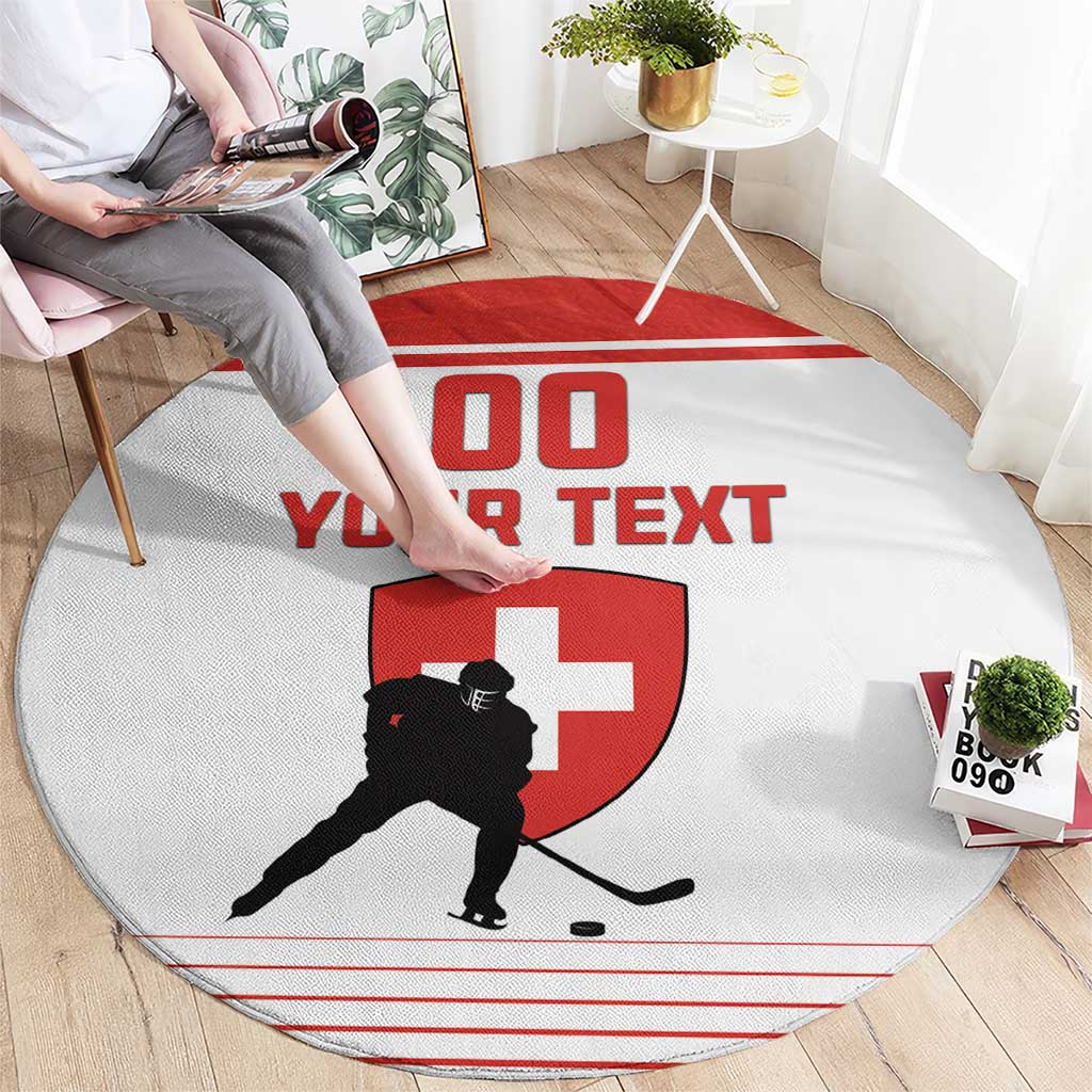 Custom Switzerland Hockey Round Carpet Come On La Nati