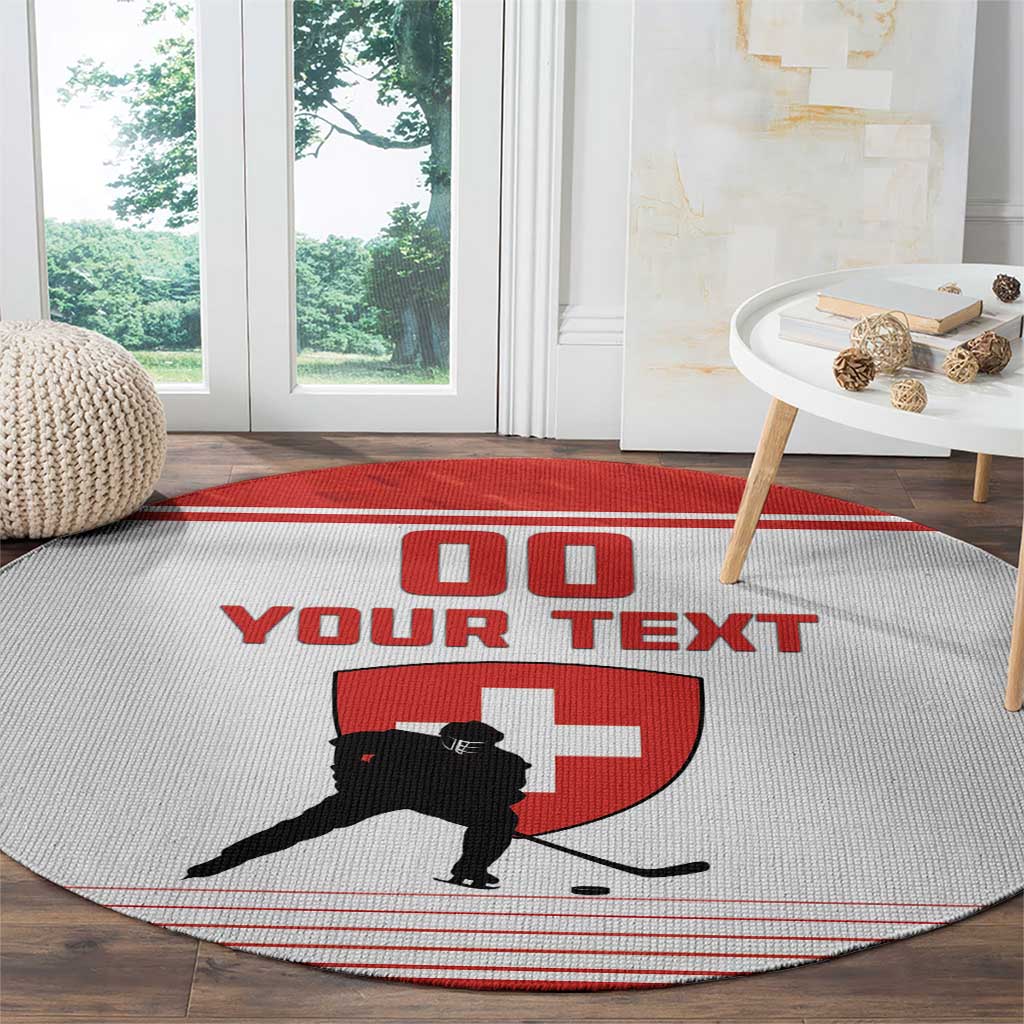 Custom Switzerland Hockey Round Carpet Come On La Nati