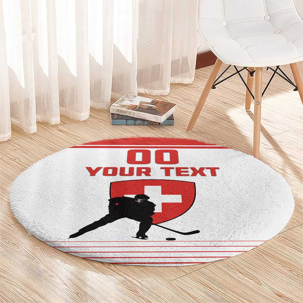 Custom Switzerland Hockey Round Carpet Come On La Nati