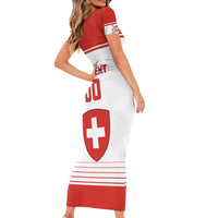 Custom Switzerland Hockey Short Sleeve Bodycon Dress Come On La Nati