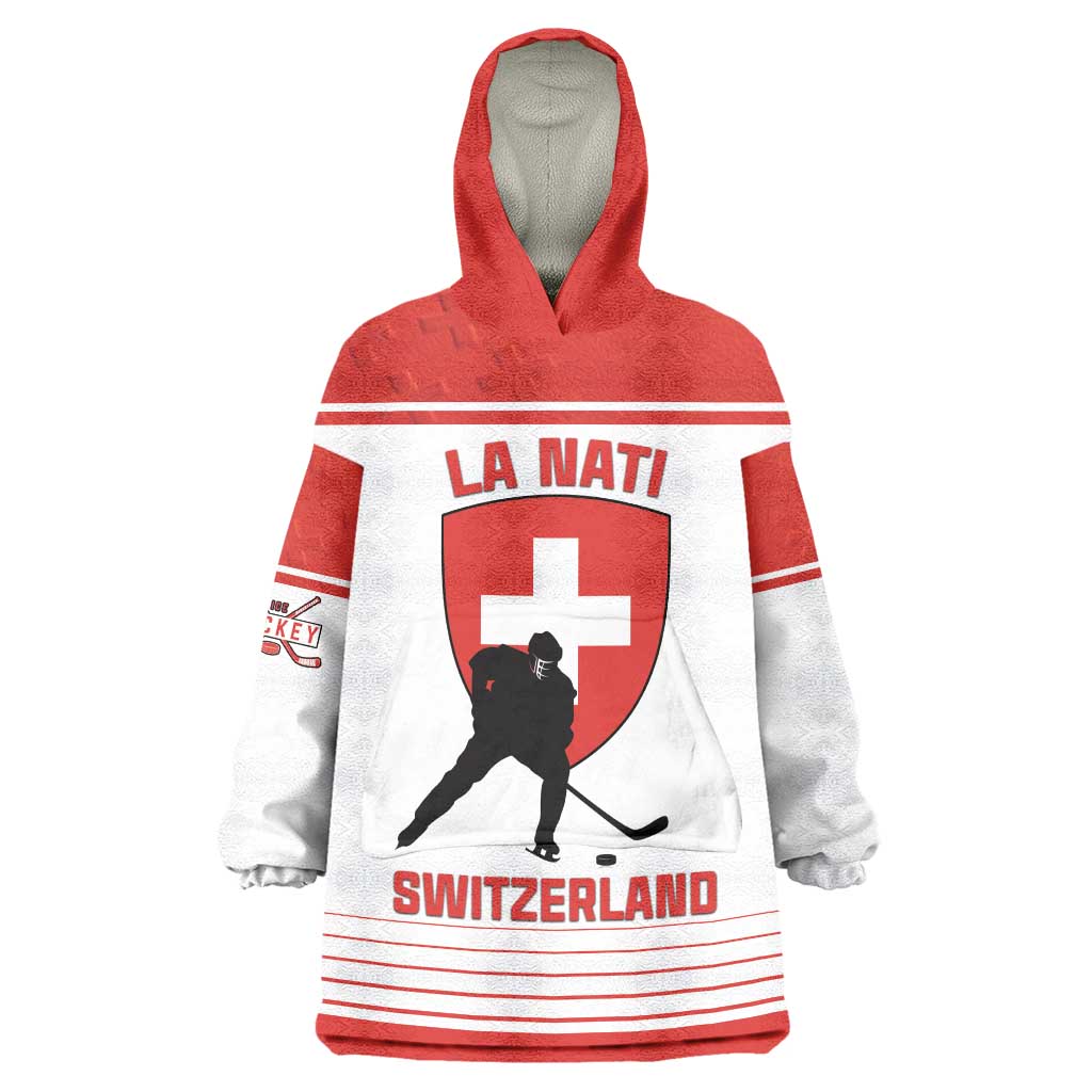 Custom Switzerland Hockey Wearable Blanket Hoodie Come On La Nati