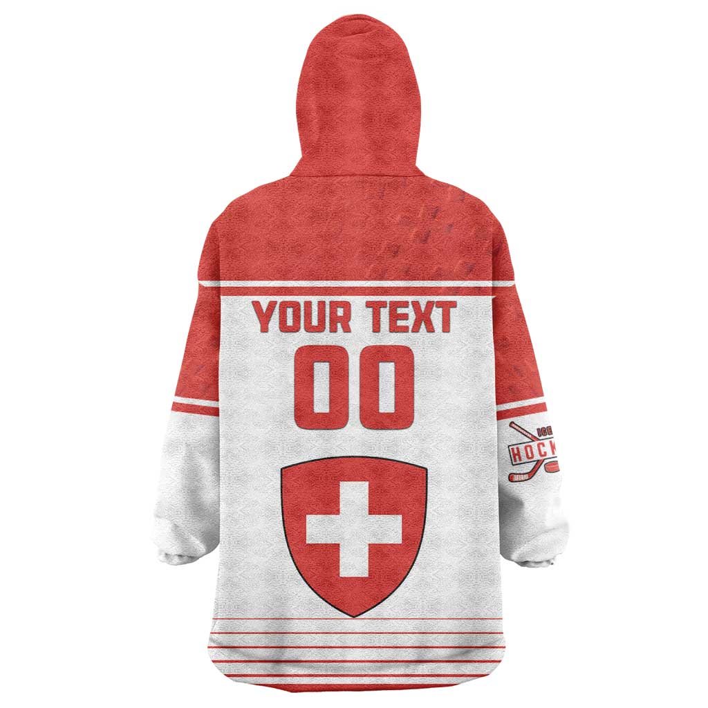 Custom Switzerland Hockey Wearable Blanket Hoodie Come On La Nati