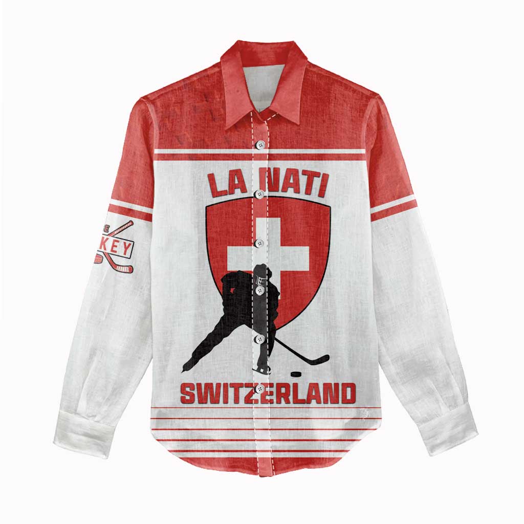 Custom Switzerland Hockey Women Casual Shirt Come On La Nati