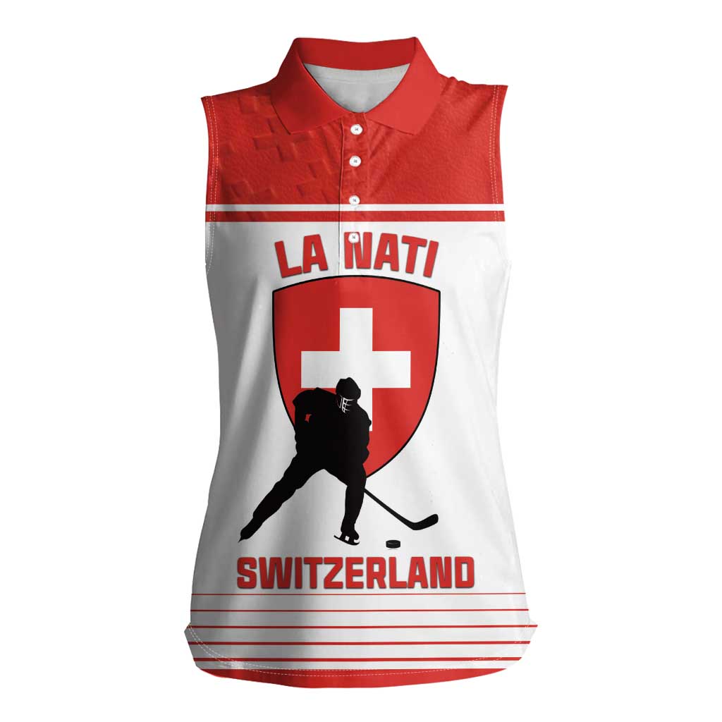 Custom Switzerland Hockey Women Sleeveless Polo Shirt Come On La Nati