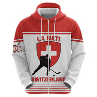 Custom Switzerland Hockey Zip Hoodie Come On La Nati