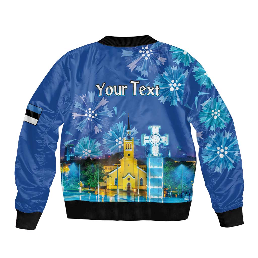 Personalized Estonian Restoration of Independence Bomber Jacket Freedom Square Tallinn Capital