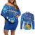 Personalized Estonian Restoration of Independence Couples Matching Off Shoulder Short Dress and Long Sleeve Button Shirt Freedom Square Tallinn Capital