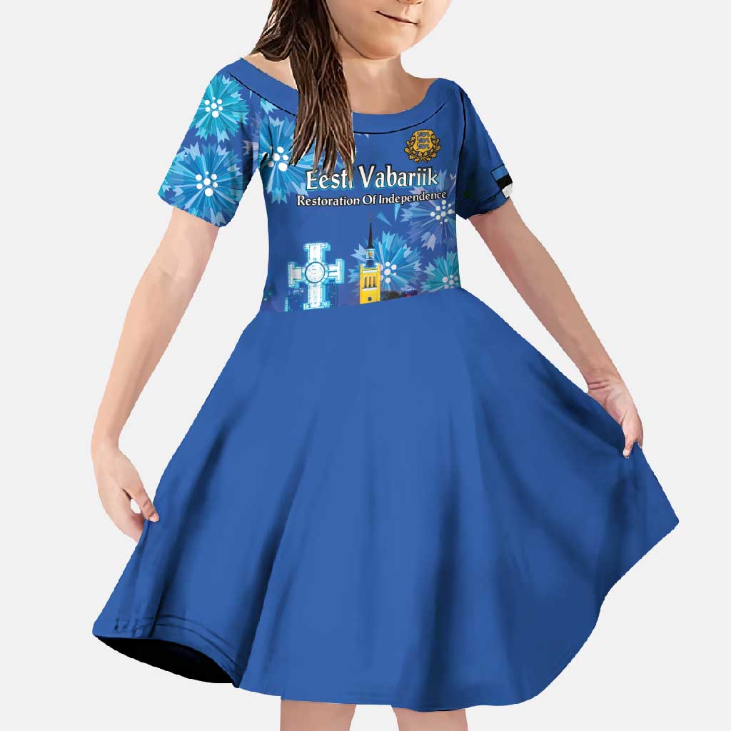 Personalized Estonian Restoration of Independence Family Matching Mermaid Dress and Hawaiian Shirt Freedom Square Tallinn Capital