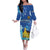 Personalized Estonian Restoration of Independence Family Matching Off The Shoulder Long Sleeve Dress and Hawaiian Shirt Freedom Square Tallinn Capital