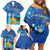 Personalized Estonian Restoration of Independence Family Matching Off Shoulder Short Dress and Hawaiian Shirt Freedom Square Tallinn Capital