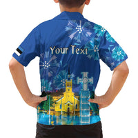 Personalized Estonian Restoration of Independence Family Matching Puletasi and Hawaiian Shirt Freedom Square Tallinn Capital