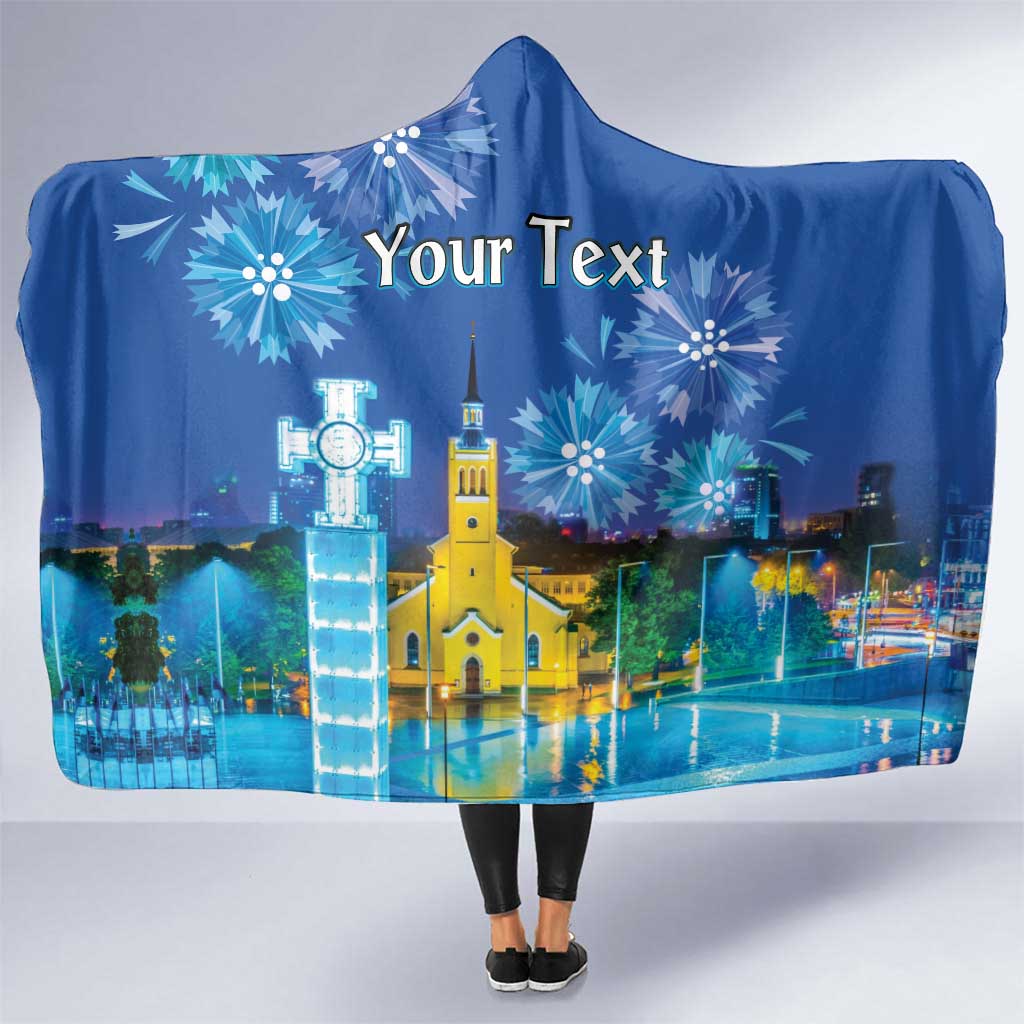 Personalized Estonian Restoration of Independence Hooded Blanket Freedom Square Tallinn Capital