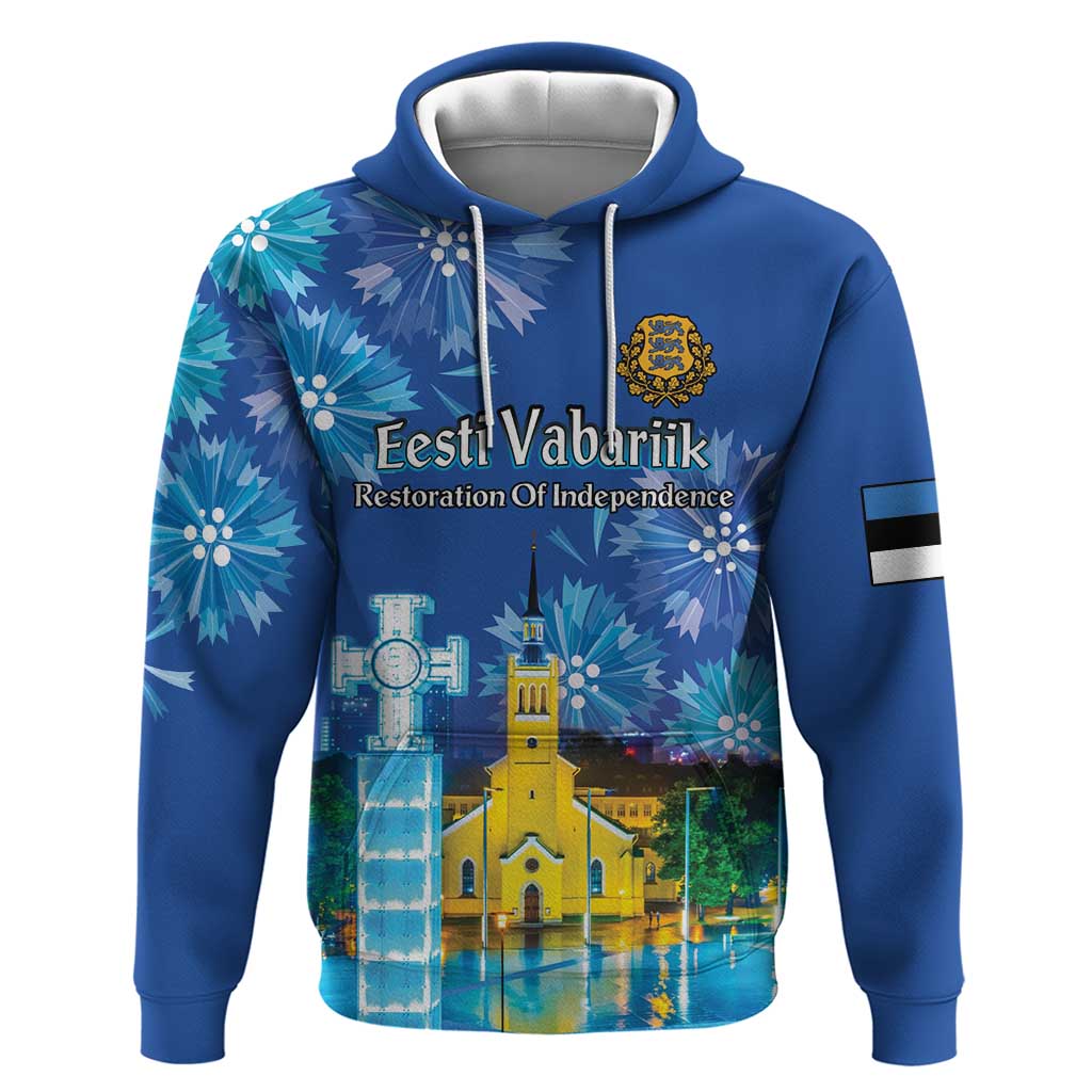 Personalized Estonian Restoration of Independence Hoodie Freedom Square Tallinn Capital