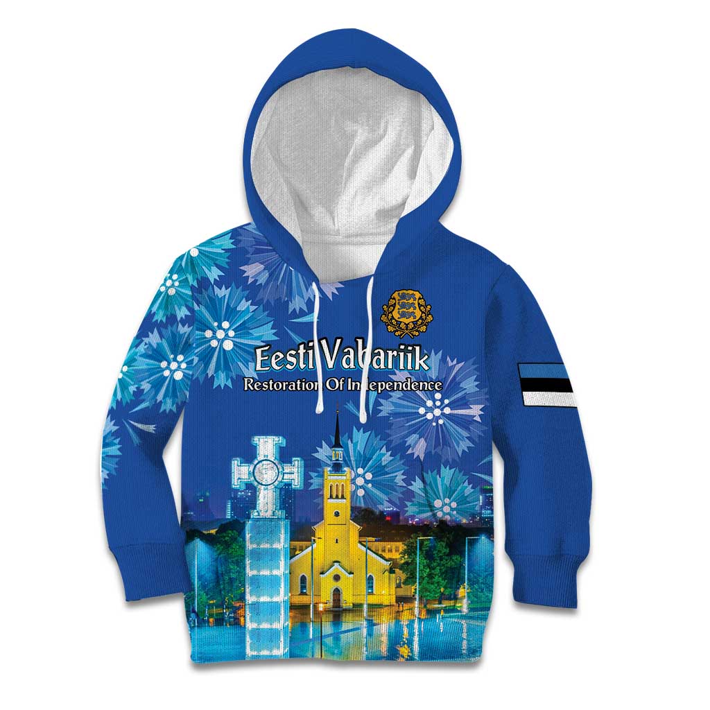 Personalized Estonian Restoration of Independence Kid Hoodie Freedom Square Tallinn Capital