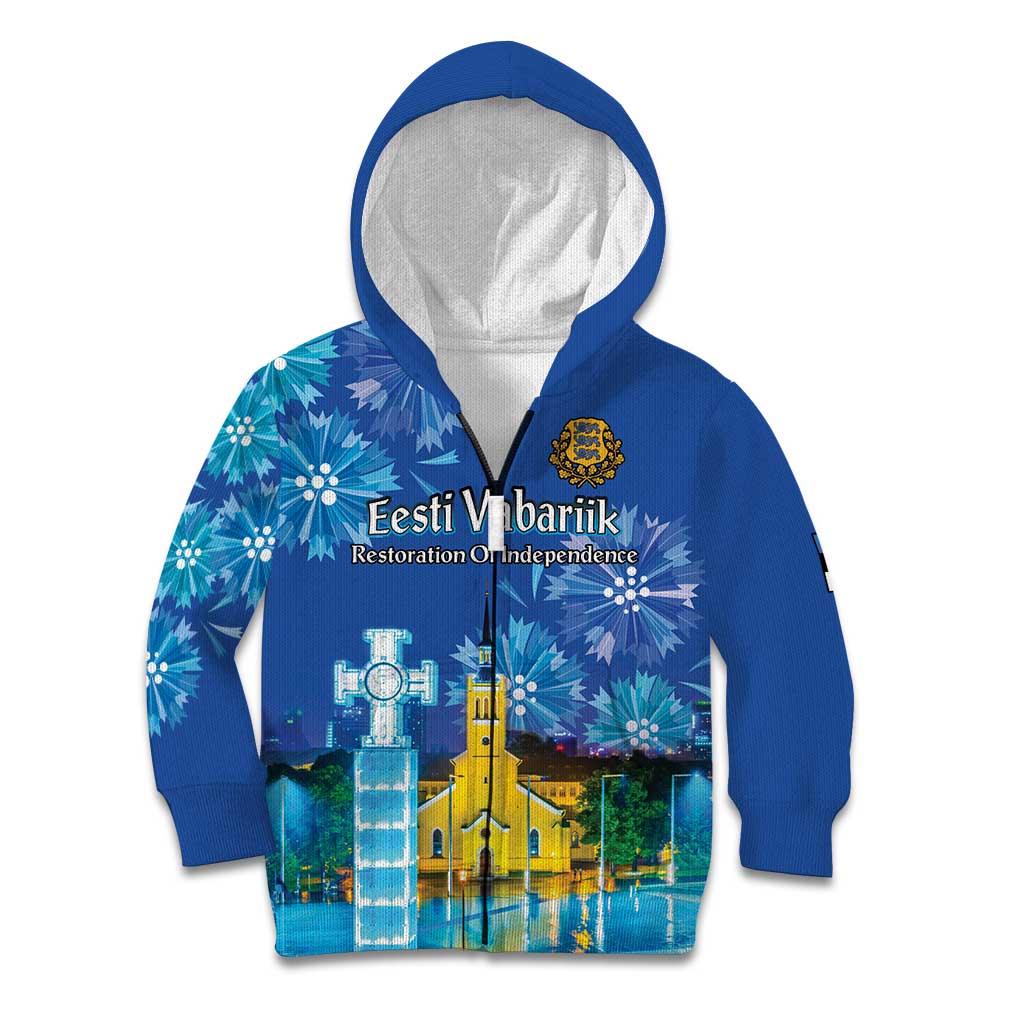 Personalized Estonian Restoration of Independence Kid Hoodie Freedom Square Tallinn Capital
