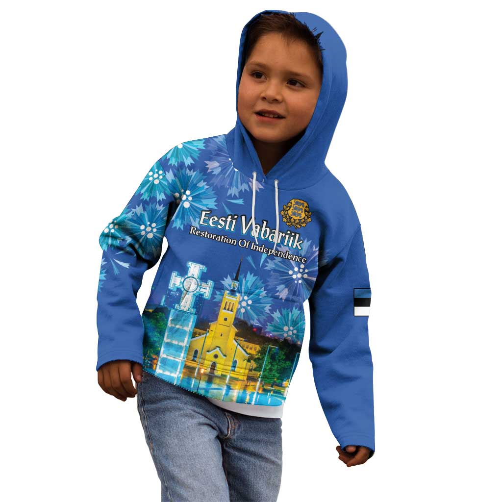 Personalized Estonian Restoration of Independence Kid Hoodie Freedom Square Tallinn Capital
