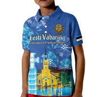 Personalized Estonian Restoration of Independence Kid Polo Shirt Freedom Square Tallinn Capital