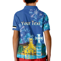 Personalized Estonian Restoration of Independence Kid Polo Shirt Freedom Square Tallinn Capital