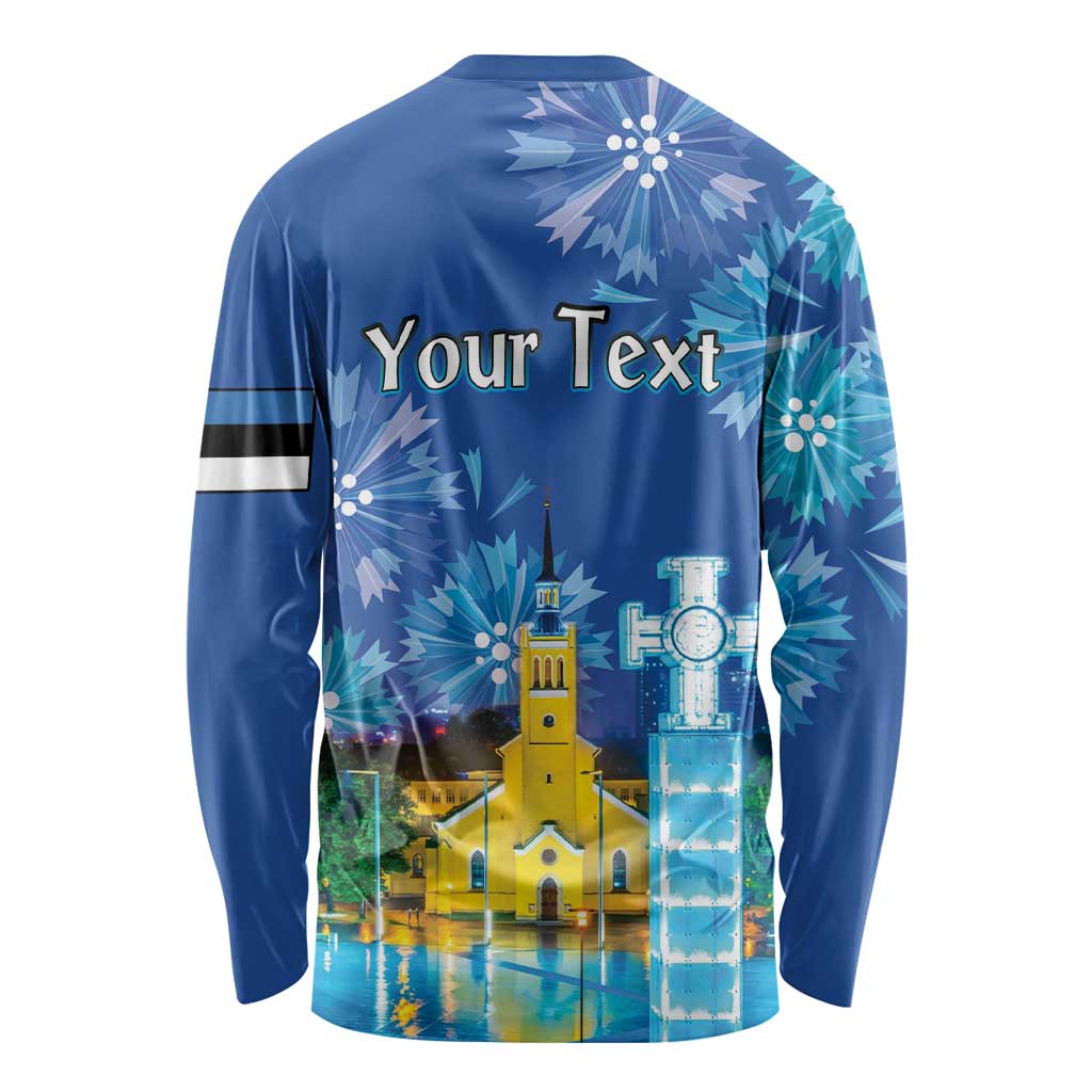 Personalized Estonian Restoration of Independence Long Sleeve Shirt Freedom Square Tallinn Capital