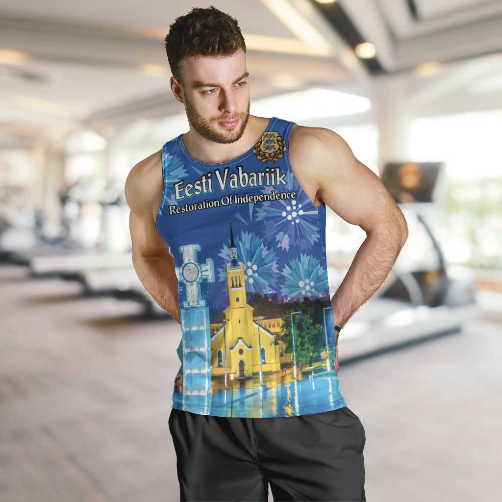 Personalized Estonian Restoration of Independence Men Tank Top Freedom Square Tallinn Capital