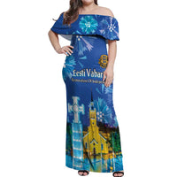 Personalized Estonian Restoration of Independence Off Shoulder Maxi Dress Freedom Square Tallinn Capital