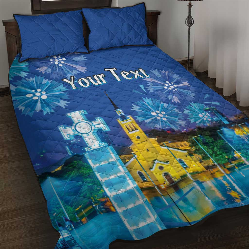 Personalized Estonian Restoration of Independence Quilt Bed Set Freedom Square Tallinn Capital