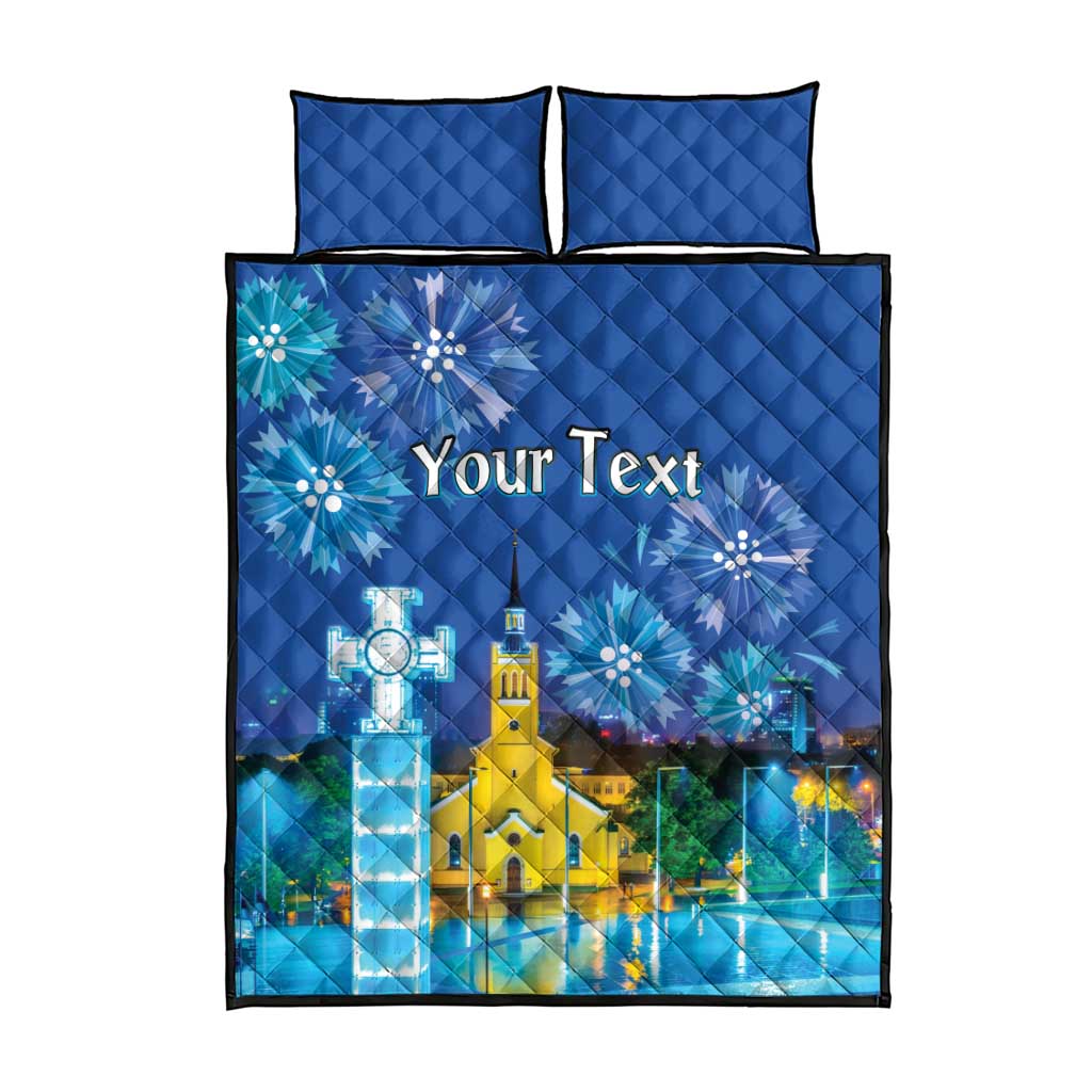 Personalized Estonian Restoration of Independence Quilt Bed Set Freedom Square Tallinn Capital