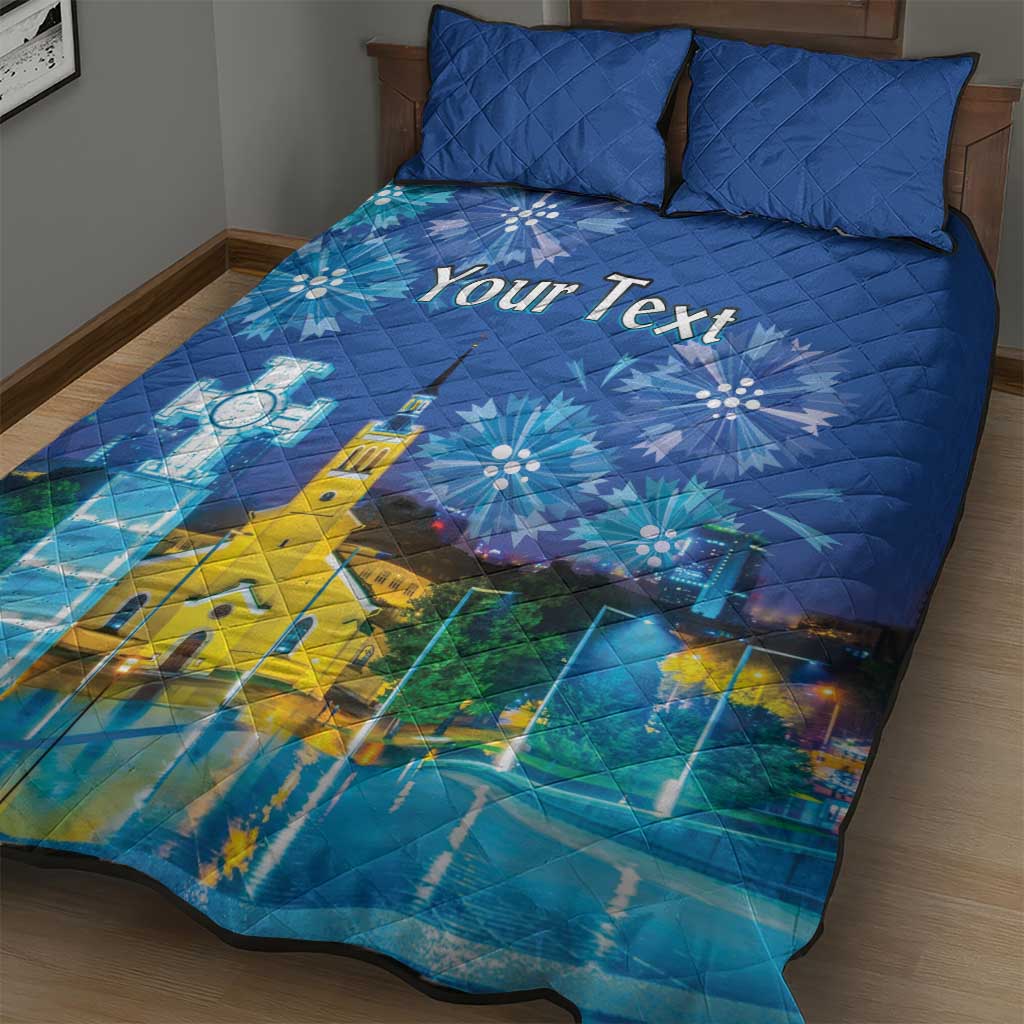 Personalized Estonian Restoration of Independence Quilt Bed Set Freedom Square Tallinn Capital
