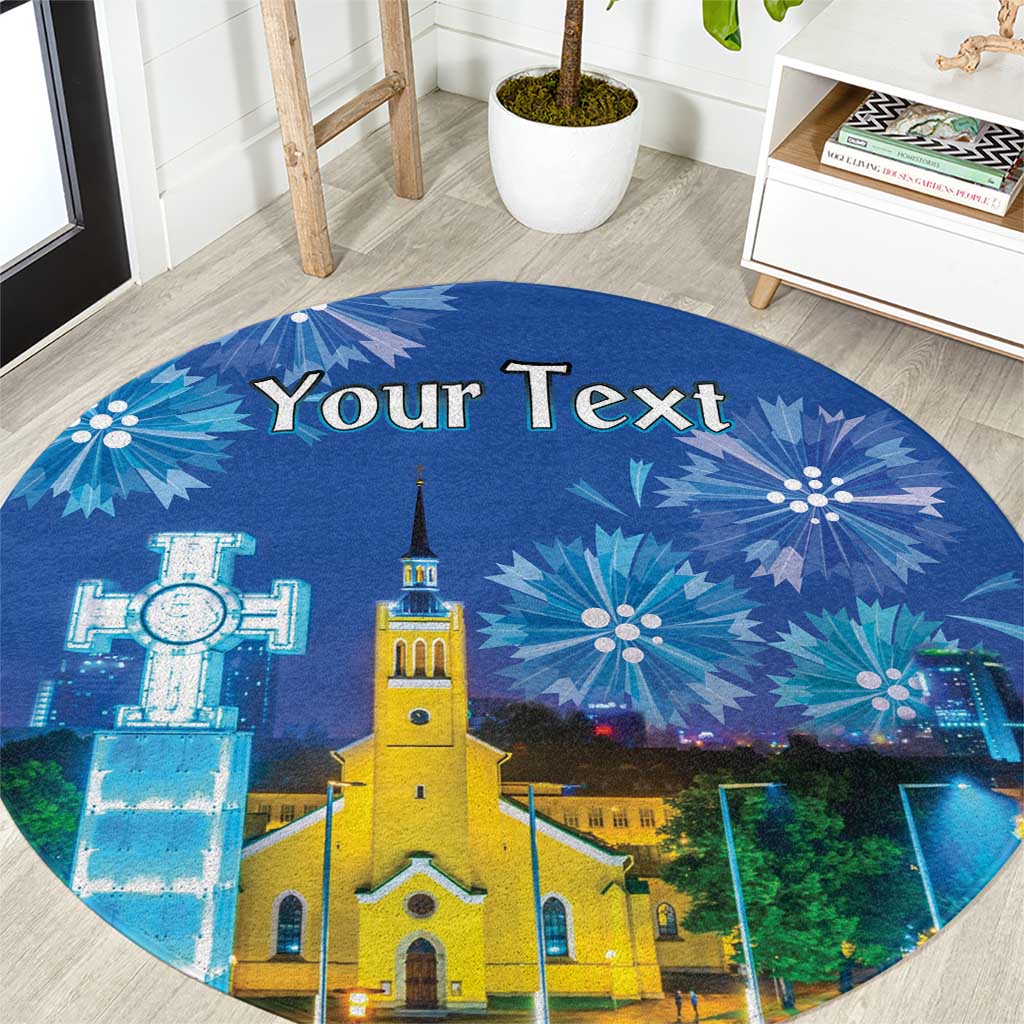 Personalized Estonian Restoration of Independence Round Carpet Freedom Square Tallinn Capital