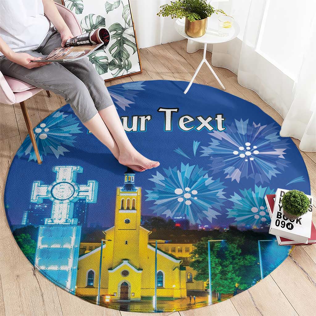 Personalized Estonian Restoration of Independence Round Carpet Freedom Square Tallinn Capital