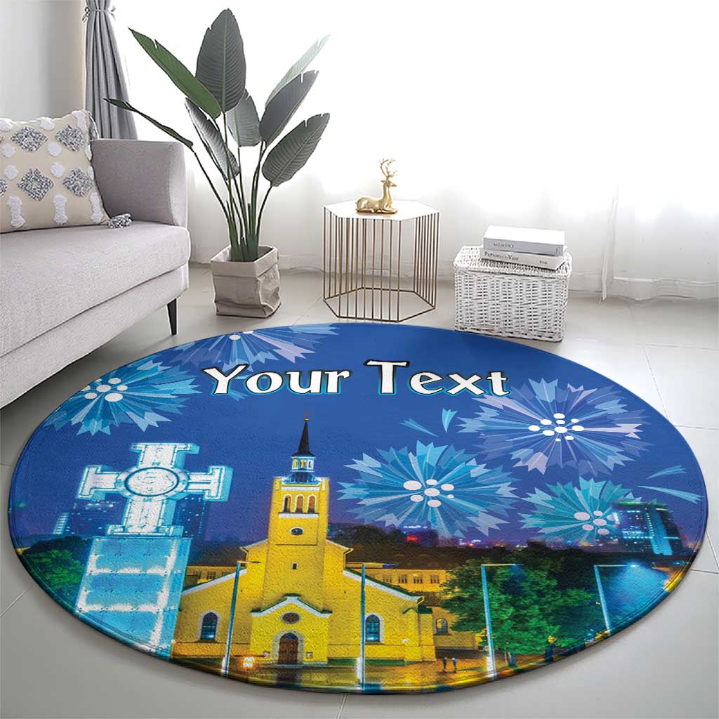 Personalized Estonian Restoration of Independence Round Carpet Freedom Square Tallinn Capital