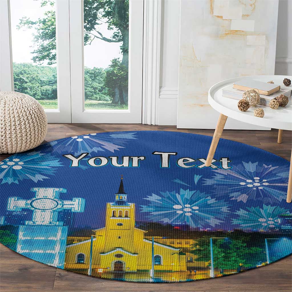 Personalized Estonian Restoration of Independence Round Carpet Freedom Square Tallinn Capital