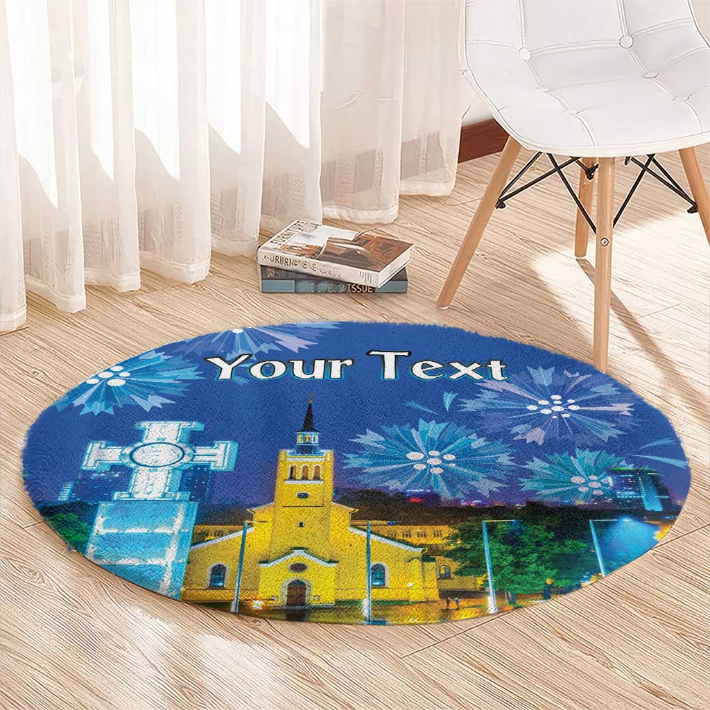 Personalized Estonian Restoration of Independence Round Carpet Freedom Square Tallinn Capital