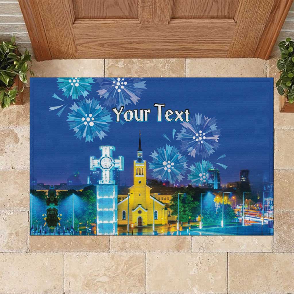 Personalized Estonian Restoration of Independence Rubber Doormat Freedom Square Tallinn Capital
