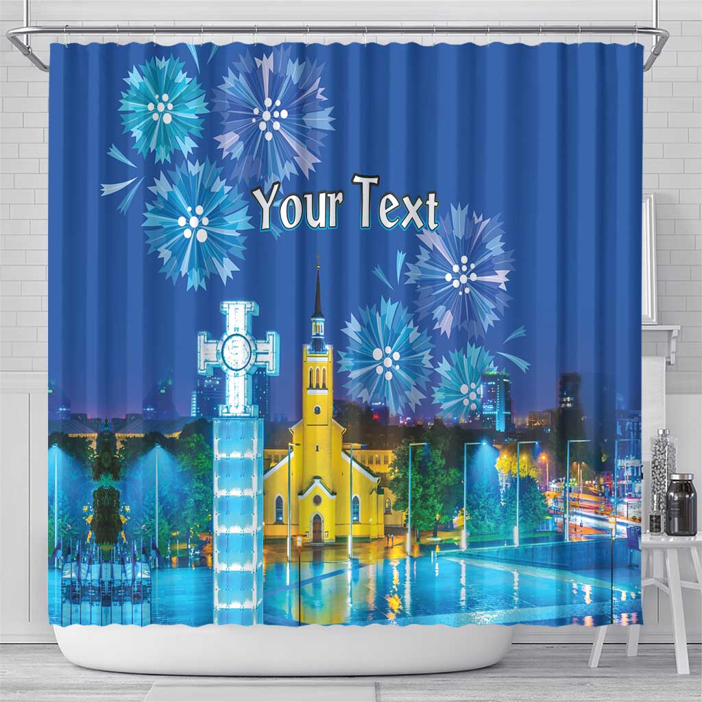 Personalized Estonian Restoration of Independence Shower Curtain Freedom Square Tallinn Capital