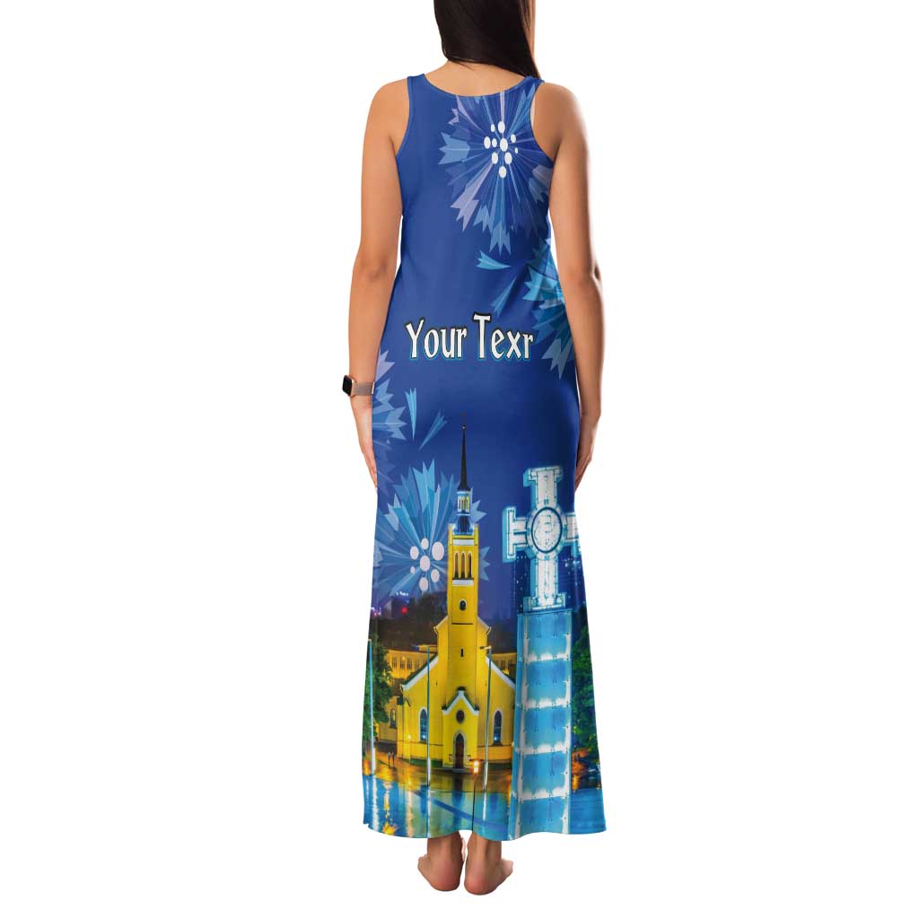 Personalized Estonian Restoration of Independence Tank Maxi Dress Freedom Square Tallinn Capital