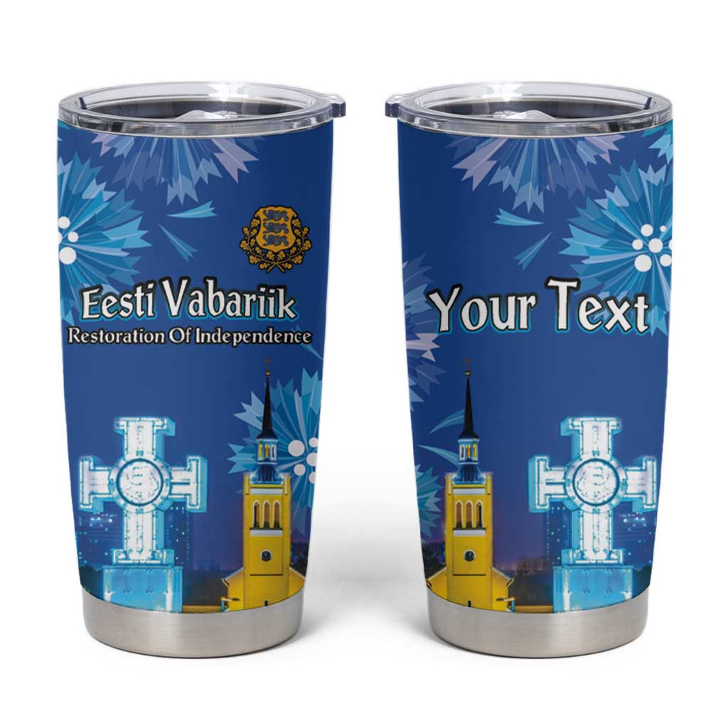 Personalized Estonian Restoration of Independence Tumbler Cup Freedom Square Tallinn Capital