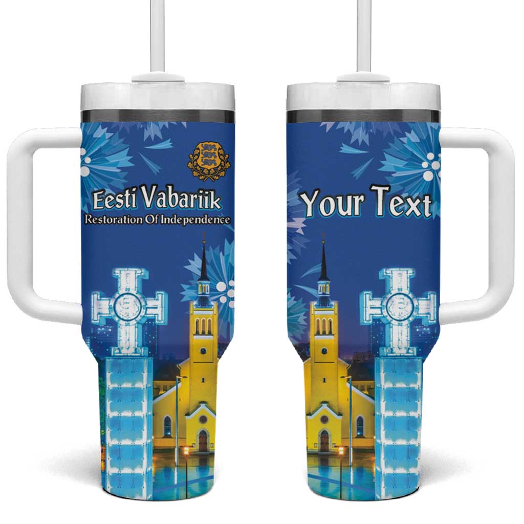 Personalized Estonian Restoration of Independence Tumbler With Handle Freedom Square Tallinn Capital