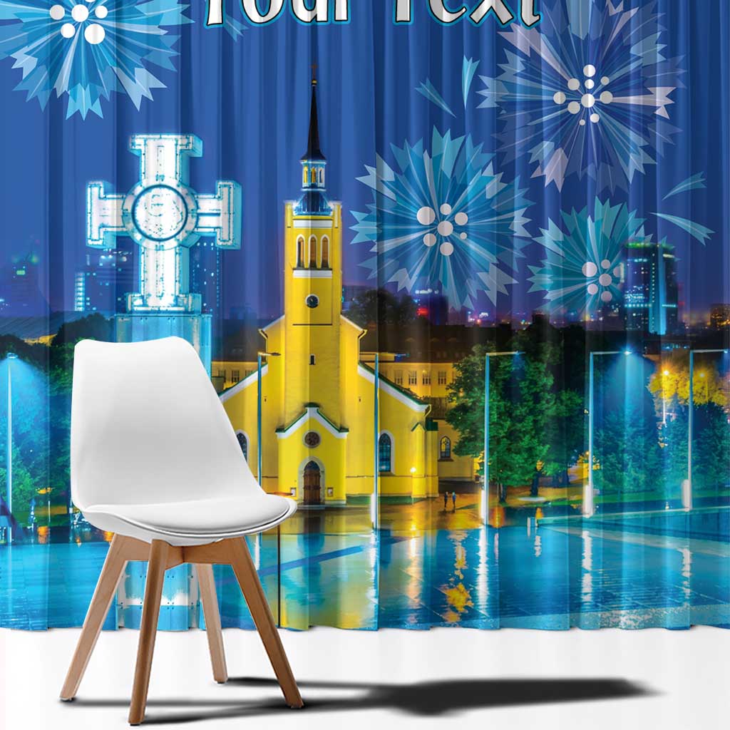 Personalized Estonian Restoration of Independence Window Curtain Freedom Square Tallinn Capital